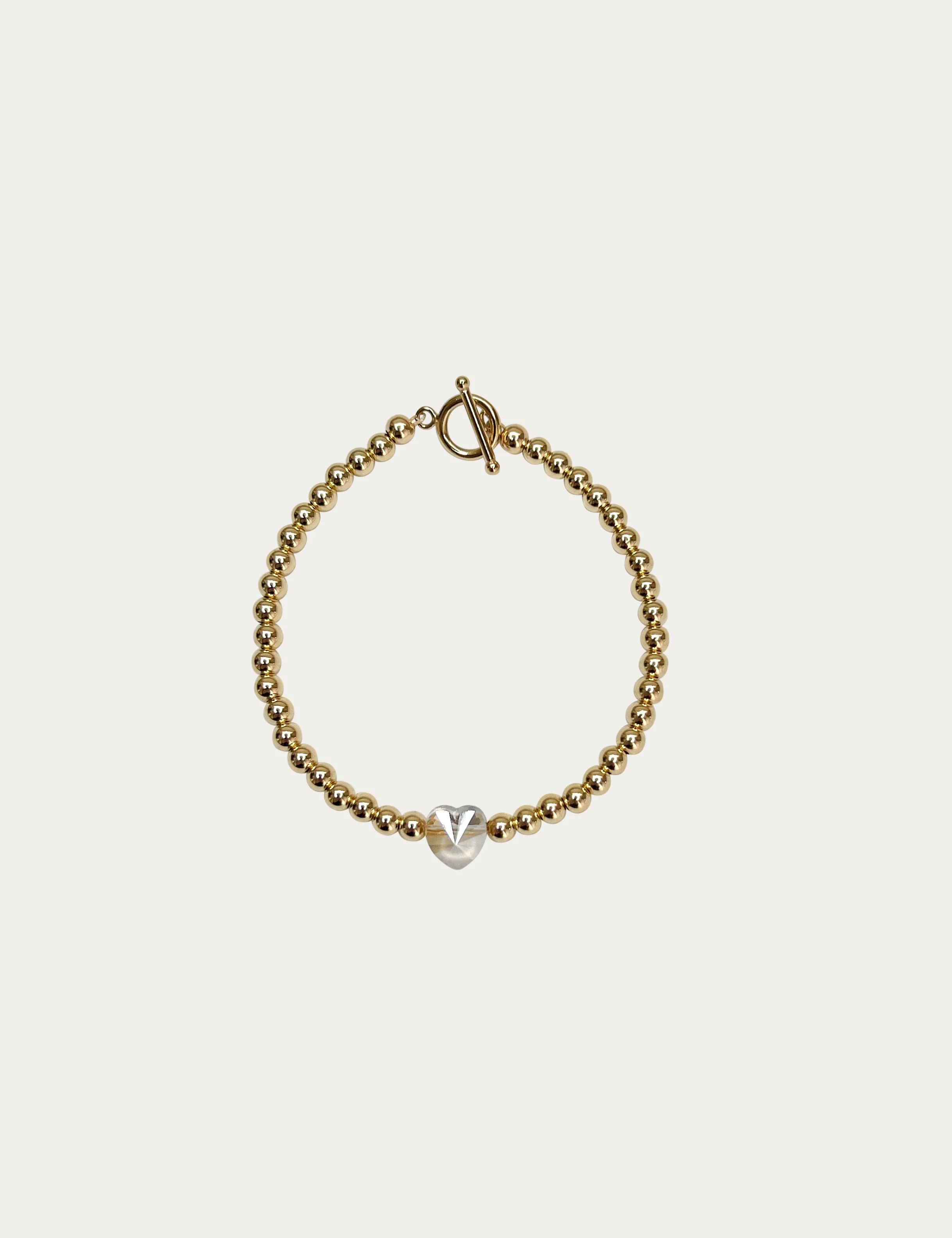 Small Heart Clasp Bracelet Candy Beads